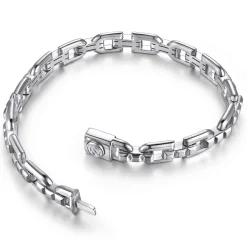 Gabriel & Co. 8mm 925 Sterling Silver Men's Cylindrical Mix Link Chain Bracelet
