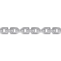 Outlet Gabriel & Co. 8mm 925 Sterling Silver Men's Cylindrical Mix Link Chain Bracelet
