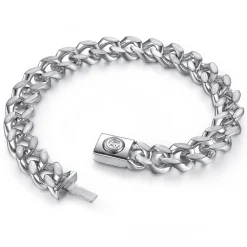 New Gabriel & Co. 10mm 925 Sterling Silver Men's Hollow Cuban Link Chain Bracelet