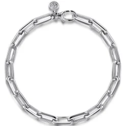 Gabriel & Co. 14mm 925 Sterling Silver Men's Hollow Link Chain Bracelet