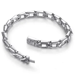 Online Gabriel & Co. 8mm 925 Sterling Silver Men's Hollow Faceted Link Chain Bracelet