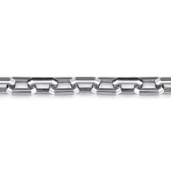 Discount Gabriel & Co. 9mm 925 Sterling Silver Men's Hollow Faceted Chain Black Spinel Bracelet