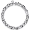 Online Gabriel & Co. 8mm 925 Sterling Silver Men's Solid Faceted Chain Bracelet