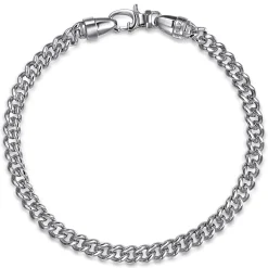 Discount Gabriel & Co. 6mm 925 Sterling Silver Men's Solid Cuban Chain Bracelet