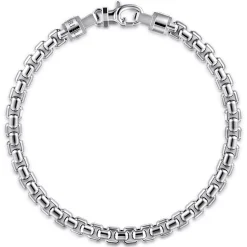 Hot Gabriel & Co. 5mm 925 Sterling Silver Men's Solid Round Box Chain Bracelet