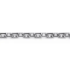 Sale Gabriel & Co. 5.50mm 925 Sterling Silver Men's Solid Faceted Link Chain Bracelet