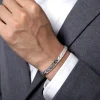 Outlet Gabriel & Co. 7mm 925 Sterling Silver Men's Solid Chain Bracelet Herringbone