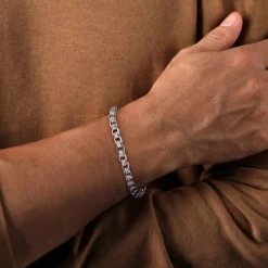 Discount Gabriel & Co. 6mm 925 Sterling Silver Men's Solid Chain Bracelet