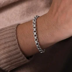 Discount Gabriel & Co. 6mm 925 Sterling Silver Men's Solid Chain Bracelet