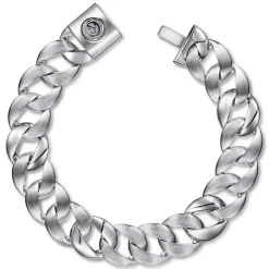 Best Gabriel & Co. 14mm 925 Sterling Silver Men's Solid Flat Heavy Link Chain Bracelet