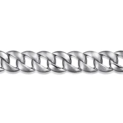 Best Gabriel & Co. 14mm 925 Sterling Silver Men's Solid Flat Heavy Link Chain Bracelet