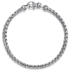 Gabriel & Co. 4mm 925 Sterling Silver Men's Solid Box Chain Bracelet