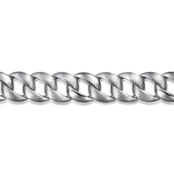 Sale Gabriel & Co. 14mm 925 Sterling Silver Men's Solid Flat Heavy Link Chain Bracelet