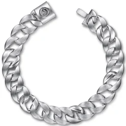 Clearance Gabriel & Co. 14mm 925 Sterling Silver Men's Solid Flat Heavy Link Chain Bracelet