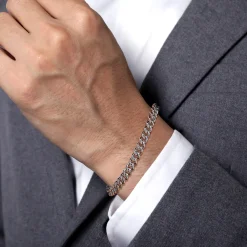 Best Gabriel & Co. 7mm 925 Sterling Silver Men's Solid Cuban Link Chain Bracelet