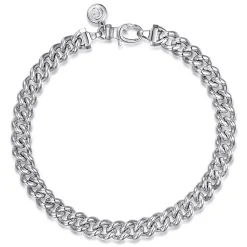 Best Gabriel & Co. 7mm 925 Sterling Silver Men's Solid Cuban Link Chain Bracelet