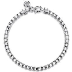 Gabriel & Co. 5mm 925 Sterling Silver Men's Solid Box Chain Bracelet