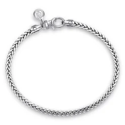 Sale Gabriel & Co. 4mm 925 Sterling Silver Men's Solid Wheat Chain Bracelet