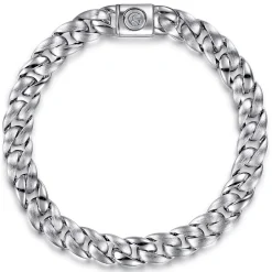 Gabriel & Co. 8mm 925 Sterling Silver Men's Solid Cuban Link Chain Bracelet