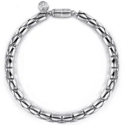 Best Gabriel & Co. 6mm 925 Sterling Silver Tubular Men's Solid Chain Bracelet