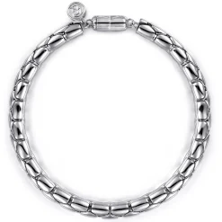 Clearance Gabriel & Co. 6mm 925 Sterling Silver Tubular Men's Solid Chain Bracelet