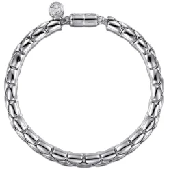Best Gabriel & Co. 6mm 925 Sterling Silver Tubular Men's Solid Chain Bracelet