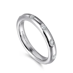 Discount Gabriel & Co. Modena - 14K White Gold Flush Set Diamond Eternity Band - 0.25 ct