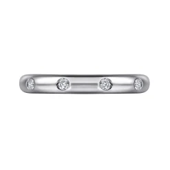 Discount Gabriel & Co. Modena - 14K White Gold Flush Set Diamond Eternity Band - 0.25 ct