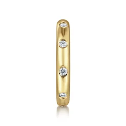 Discount Gabriel & Co. Modena - 14K Yellow Gold Flush Set Diamond Eternity Band - 0.25 ct