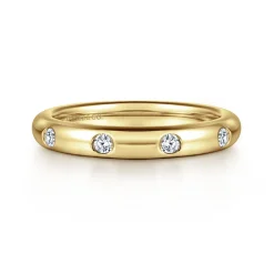 Discount Gabriel & Co. Modena - 14K Yellow Gold Flush Set Diamond Eternity Band - 0.25 ct