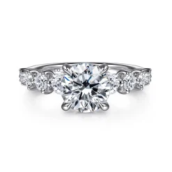 Outlet Gabriel & Co. Monah - 14K White Gold Round Diamond Engagement Ring
