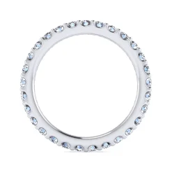 Sale Gabriel & Co. Montreal - 14K White Gold French Pave Set Diamond Eternity Band - 1 ct