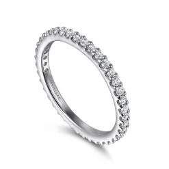 Outlet Gabriel & Co. Montreal - 14K White Gold French Pave Set Diamond Eternity Band - 0.48 ct
