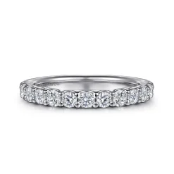 Hot Gabriel & Co. Montreal - 14K White Gold French Pave Set Diamond Eternity Band - 1.47 ct