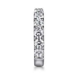 Clearance Gabriel & Co. Montreal - 14K White Gold Shared Prong Diamond Wedding Band - 2.05 ct
