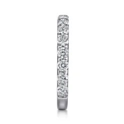 Hot Gabriel & Co. Montreal - 14K White Gold Shared Prong Diamond Wedding Band - 1 ct