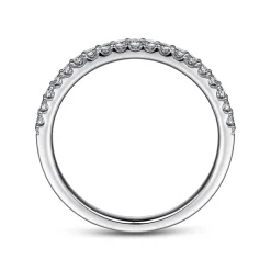Online Gabriel & Co. Montreal - 14K White Gold Shared Prong Diamond Wedding Band - 0.25 ct
