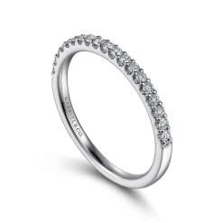 Online Gabriel & Co. Montreal - 14K White Gold Shared Prong Diamond Wedding Band - 0.25 ct