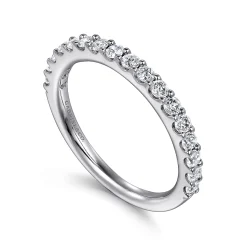 Sale Gabriel & Co. Montreal - 14K White Gold Shared Prong Diamond Wedding Band - 0.5 ct