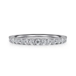 Sale Gabriel & Co. Montreal - 14K White Gold Shared Prong Diamond Wedding Band - 0.5 ct