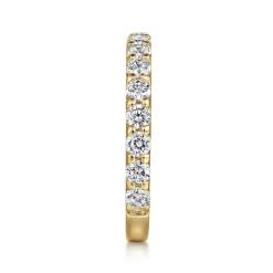 Outlet Gabriel & Co. Montreal - 14K Yellow Gold Shared Prong Diamond Wedding Band - 1 ct