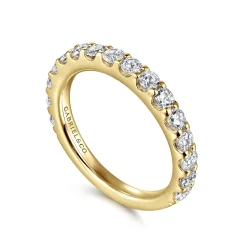 Outlet Gabriel & Co. Montreal - 14K Yellow Gold Shared Prong Diamond Wedding Band - 1 ct
