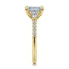 New Gabriel & Co. Monty - 14K Yellow Gold Emerald Cut Three Stone Lotus Diamond Engagement Ring