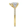 Clearance Gabriel & Co. Monty - 14K Yellow Gold Pear Shape Three Stone Lotus Diamond Engagement Ring