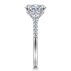 Discount Gabriel & Co. Moon - 14K White Gold Oval Three Stone Lotus Diamond Engagement Ring