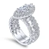Outlet Gabriel & Co. Moore - 14K White Gold Marquise Halo Diamond Engagement Ring