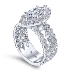 Outlet Gabriel & Co. Moore - 14K White Gold Marquise Halo Diamond Engagement Ring