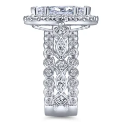 Outlet Gabriel & Co. Moore - 14K White Gold Marquise Halo Diamond Engagement Ring