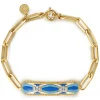 Online Gabriel & Co. Mosaic - 14K White and Yellow Gold Bujukan Diamond Bracelet with Blue and Dust Blue and White Enamel