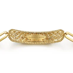 Online Gabriel & Co. Mosaic - 14K White and Yellow Gold Bujukan Diamond Bracelet with Blue and Dust Blue and White Enamel